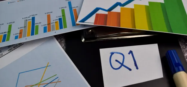 brightly colored generic Q1 charts