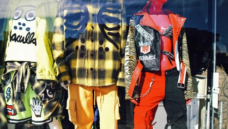 Clothes on display.